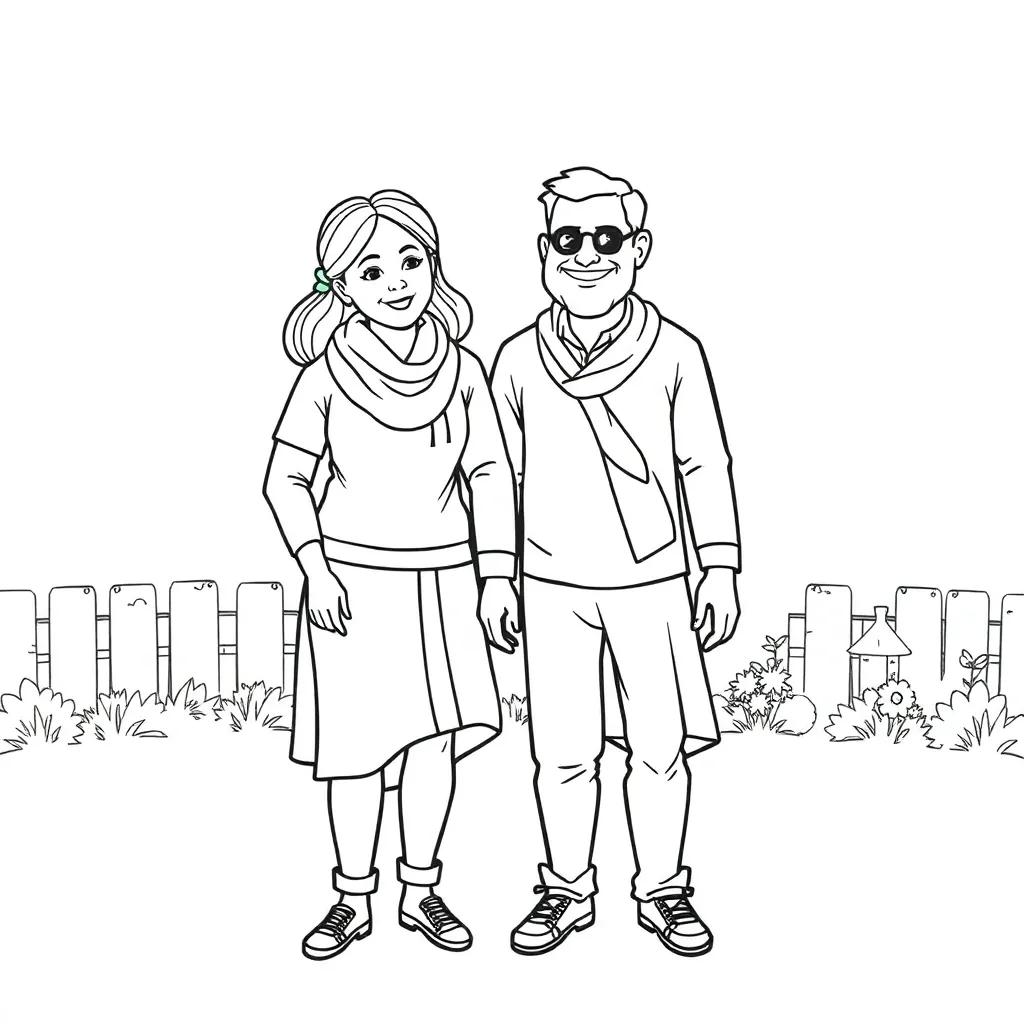 Coloring Pages Of Mom And Dad