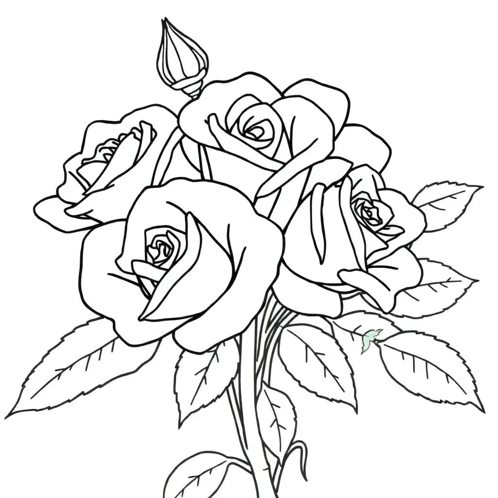 Coloring Pages Roses Flowers