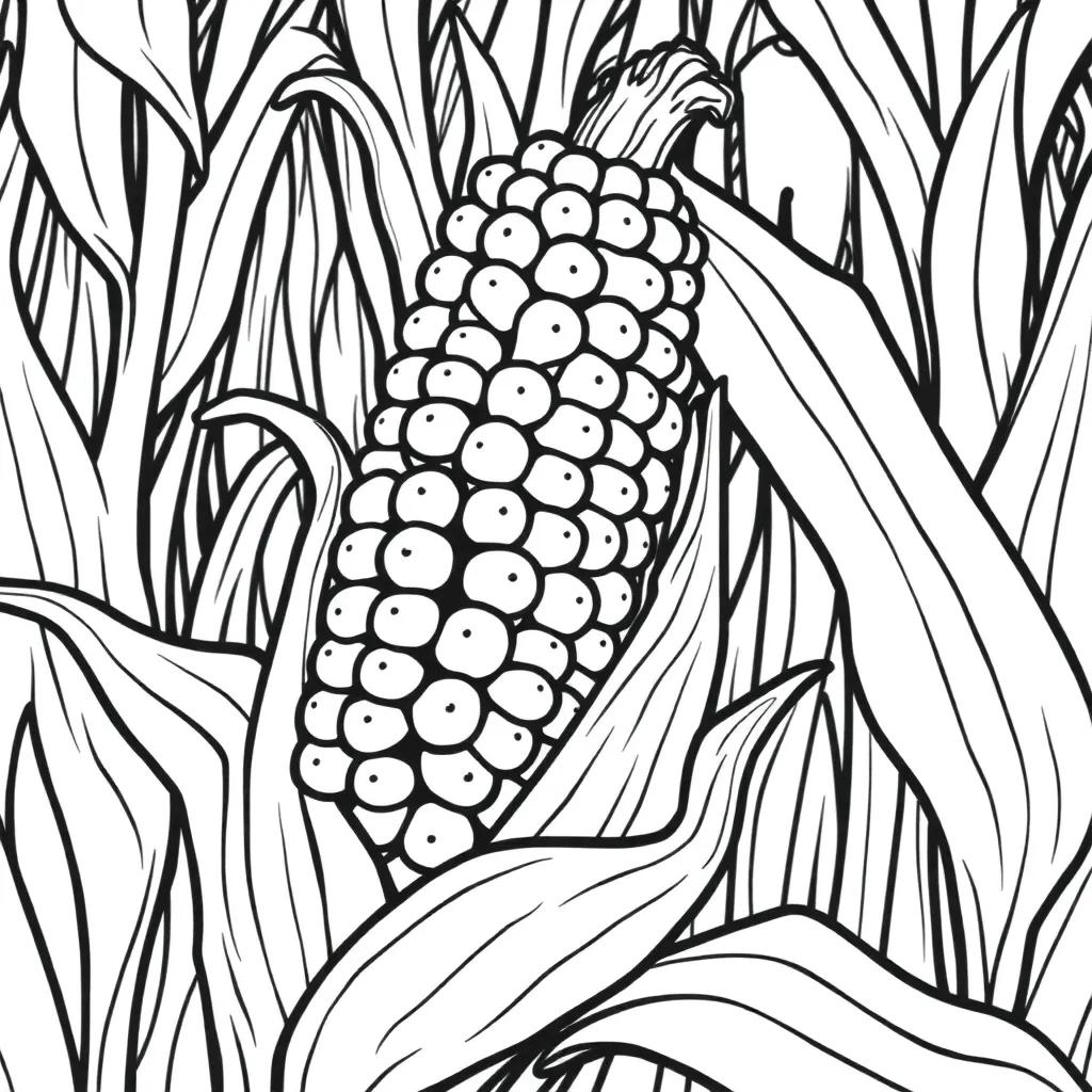 Coloring Page Of Corn On The Cob