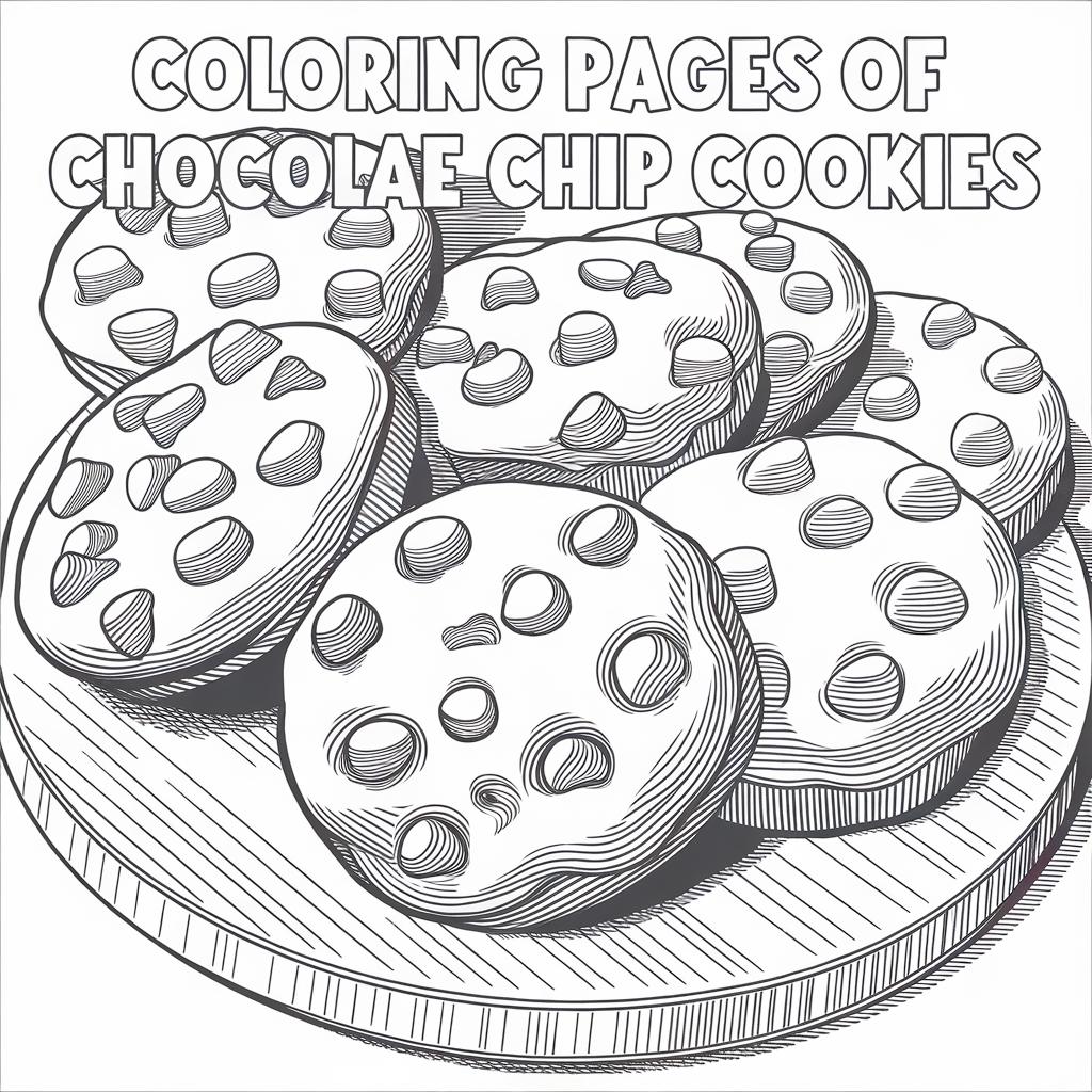 Coloring Pages Of Chocolate Chip Cookies
