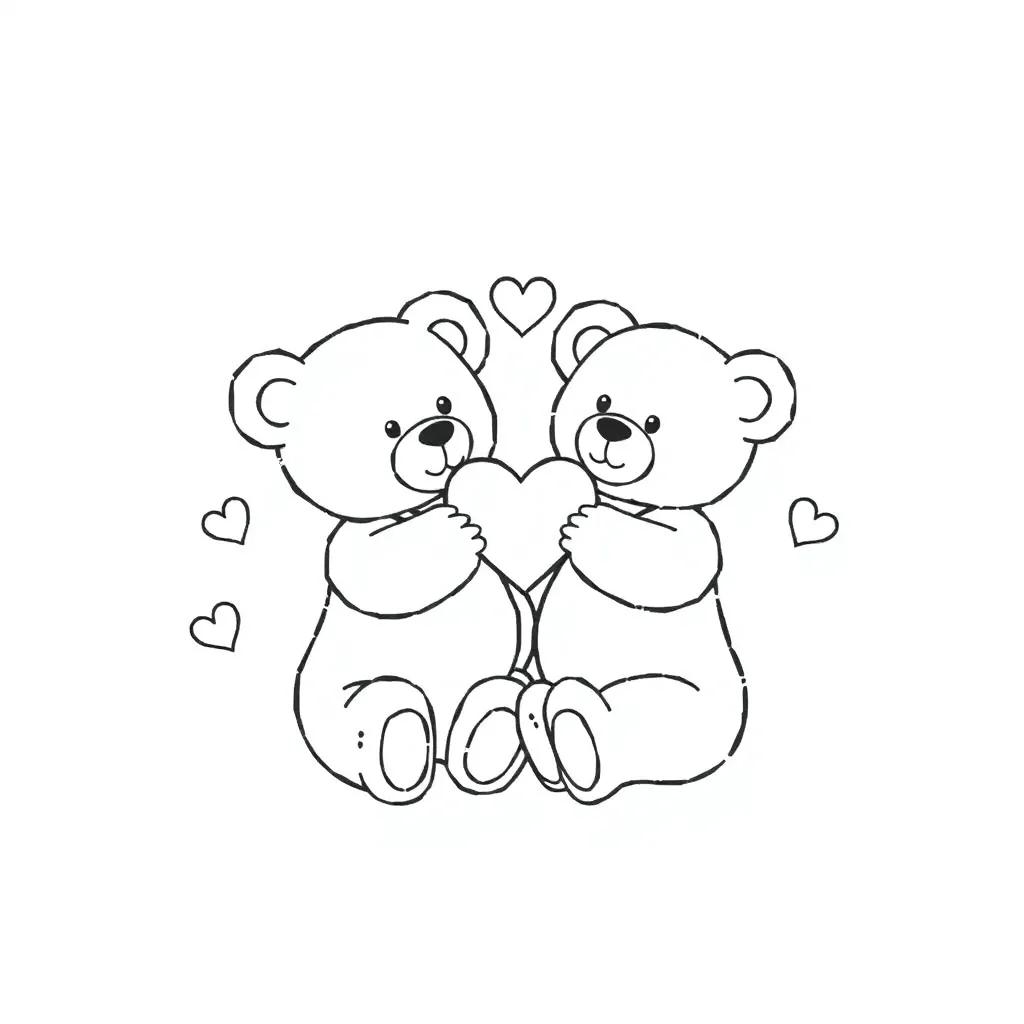 Coloring Pages Of Teddy Bears With Hearts