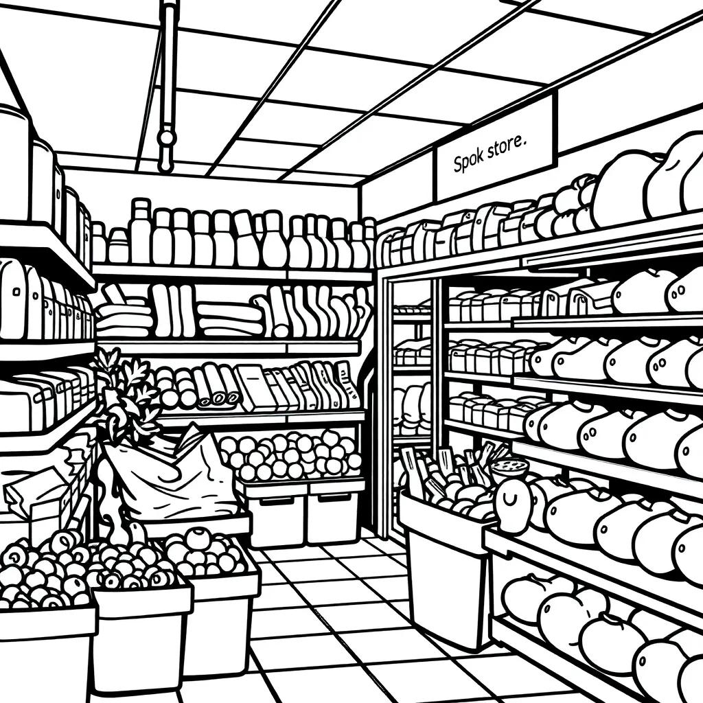 Coloring Pages Of Grocery Store