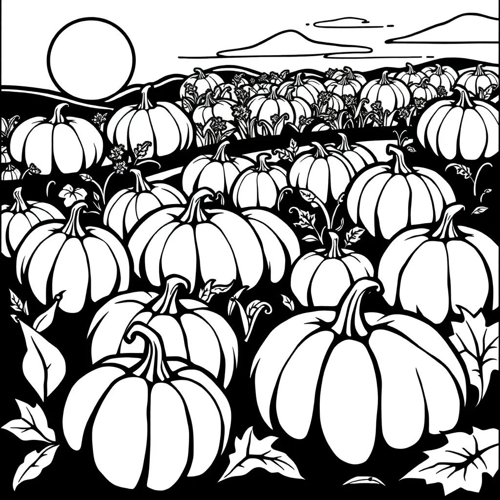 Coloring Page Pumpkin Patch