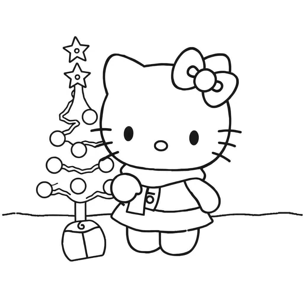 Coloring Pages Hello Kitty Christmas