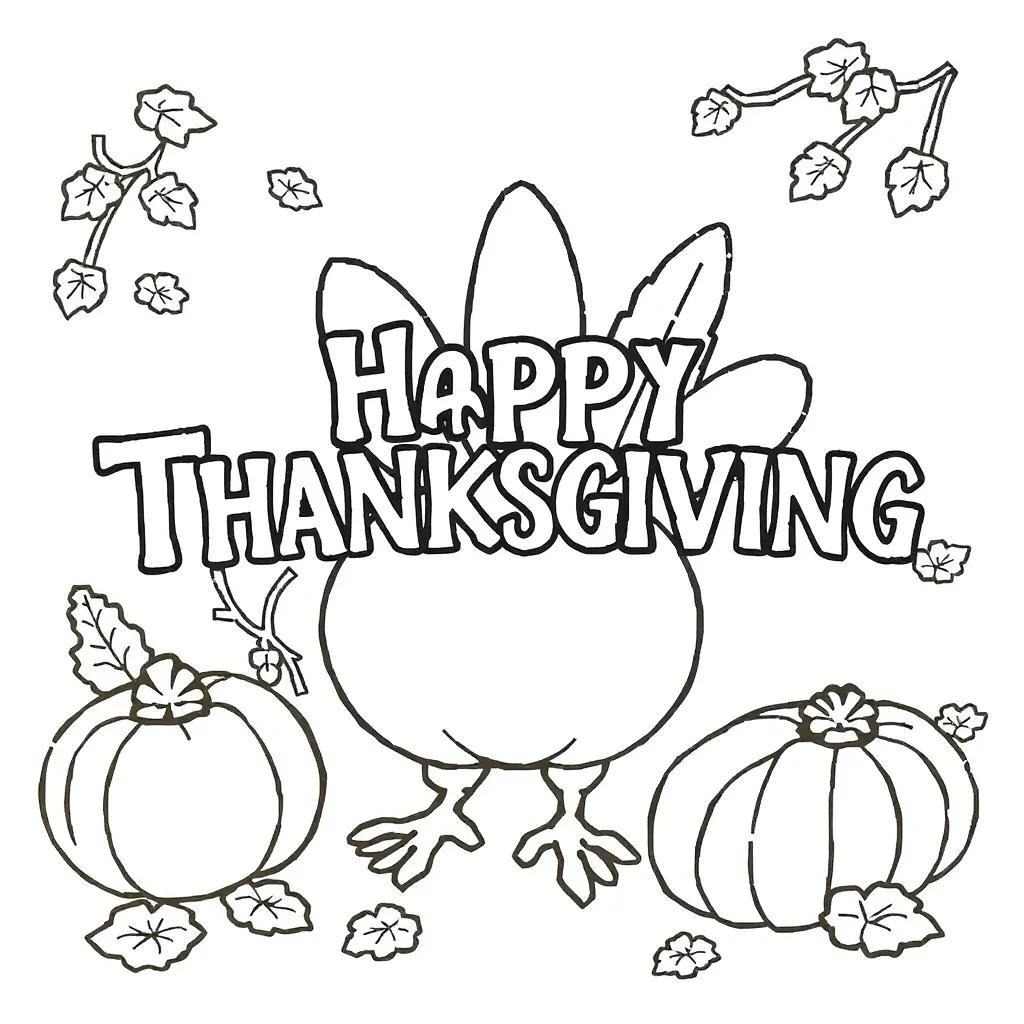 Coloring Pages Happy Thanksgiving