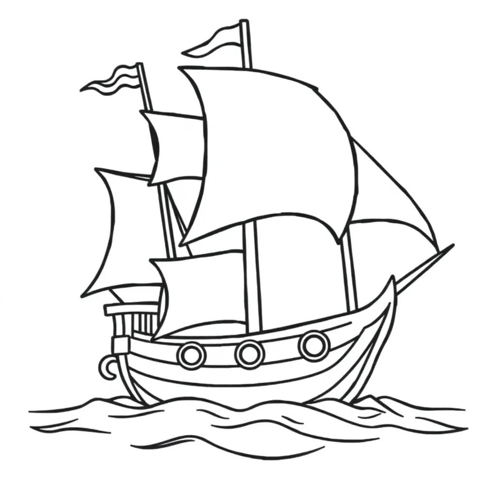 Coloring Page Pirate Ship