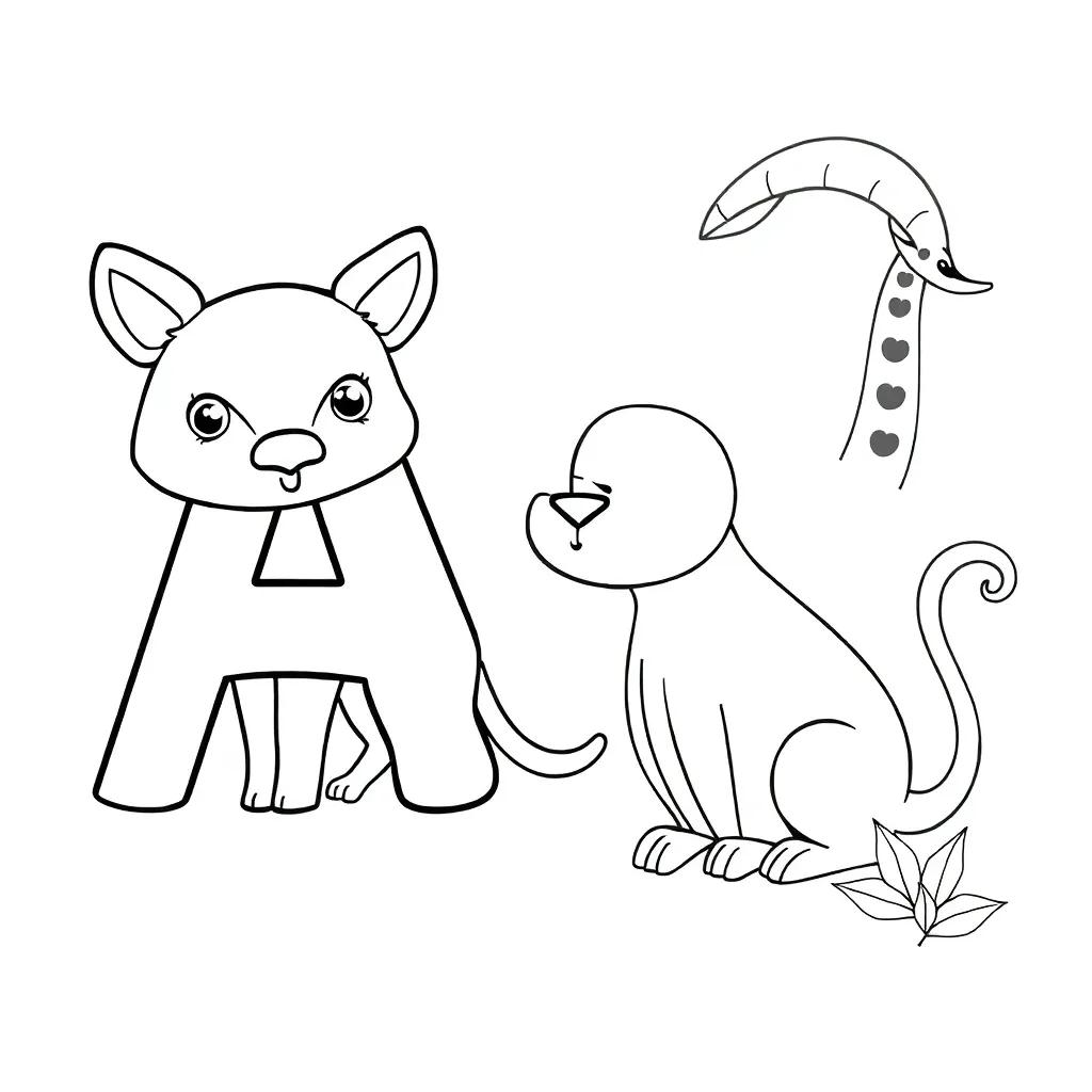 Coloring Pages Of Alphabet With Animals