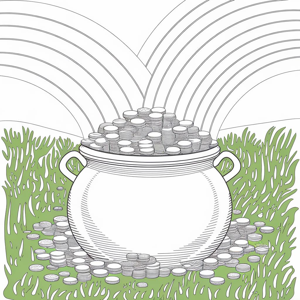 Coloring Page Of A Pot Of Gold