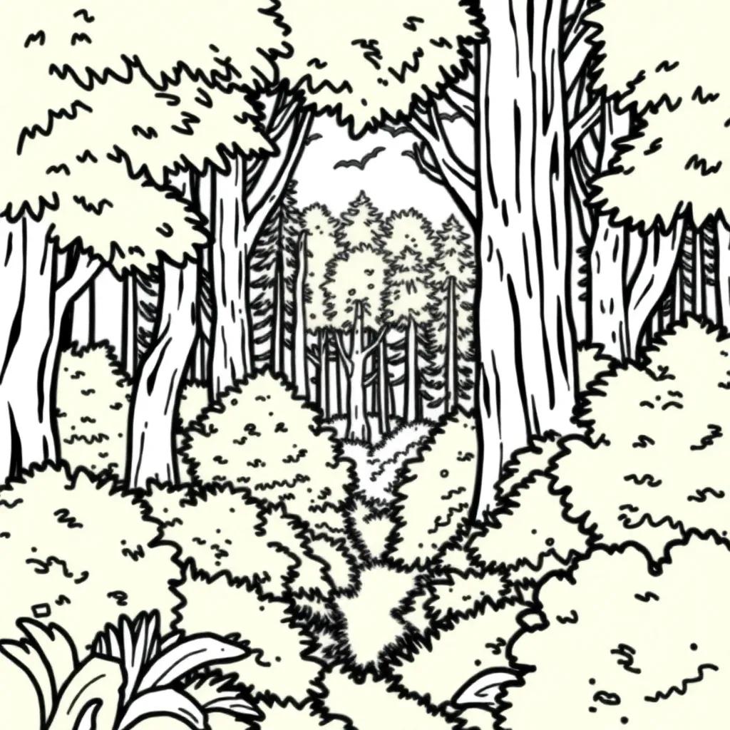 Coloring Pages Of A Forest