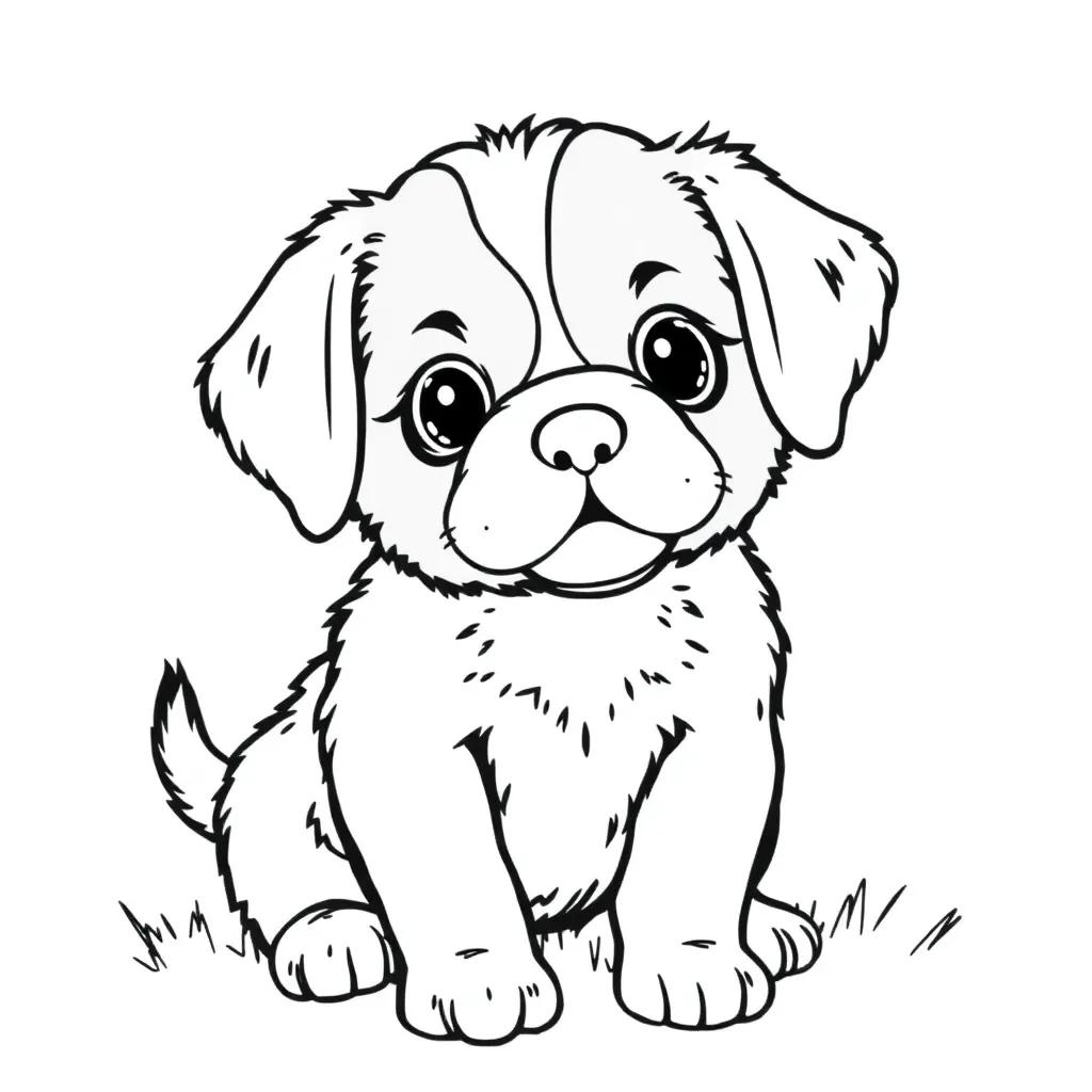 Coloring Pages Cute Puppies