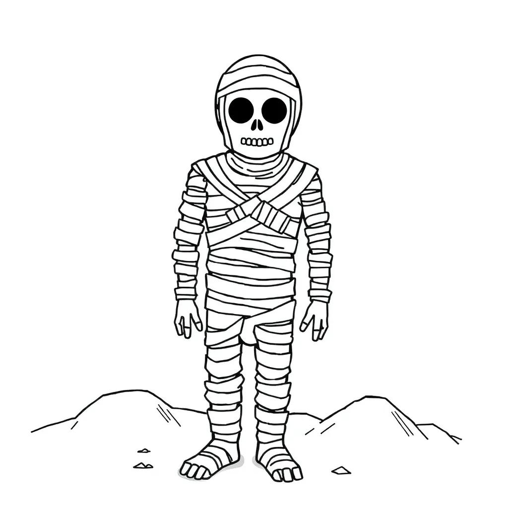 Coloring Page Of A Mummy