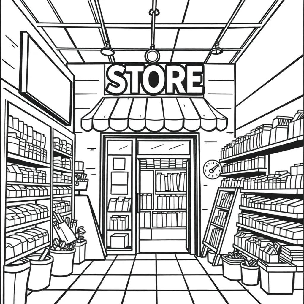 Coloring Pages Of A Store