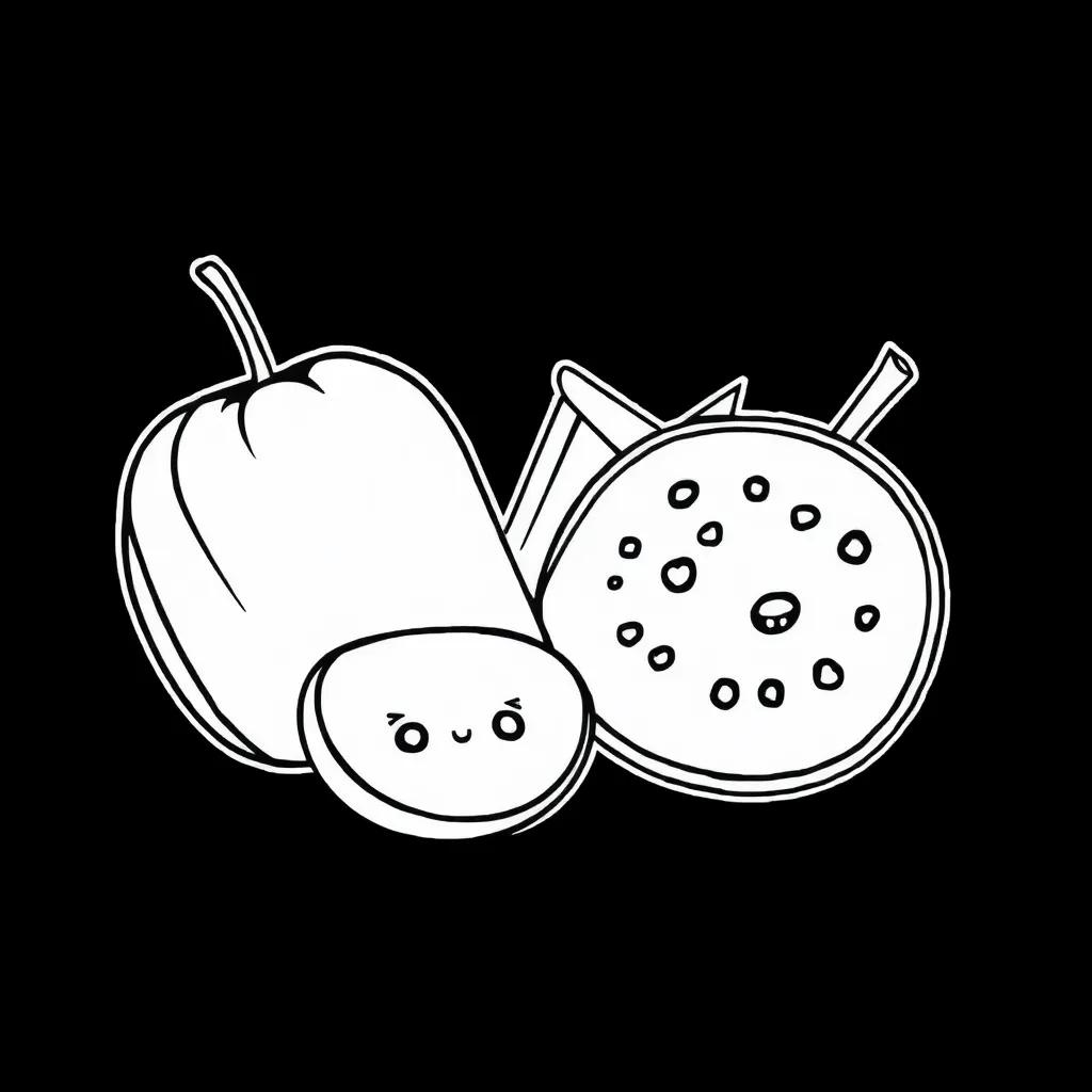 Coloring Pages Cute Food