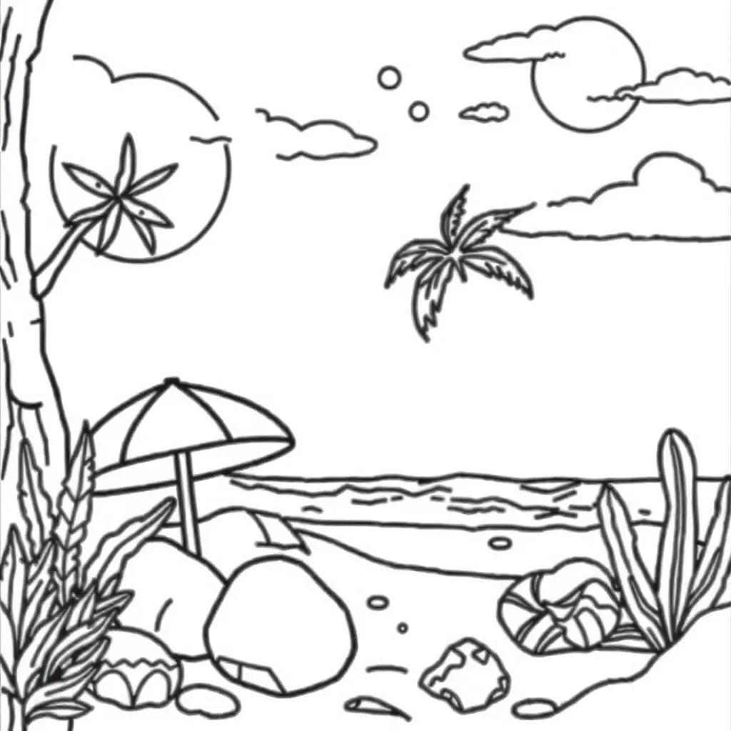 Coloring Pages Beach Theme