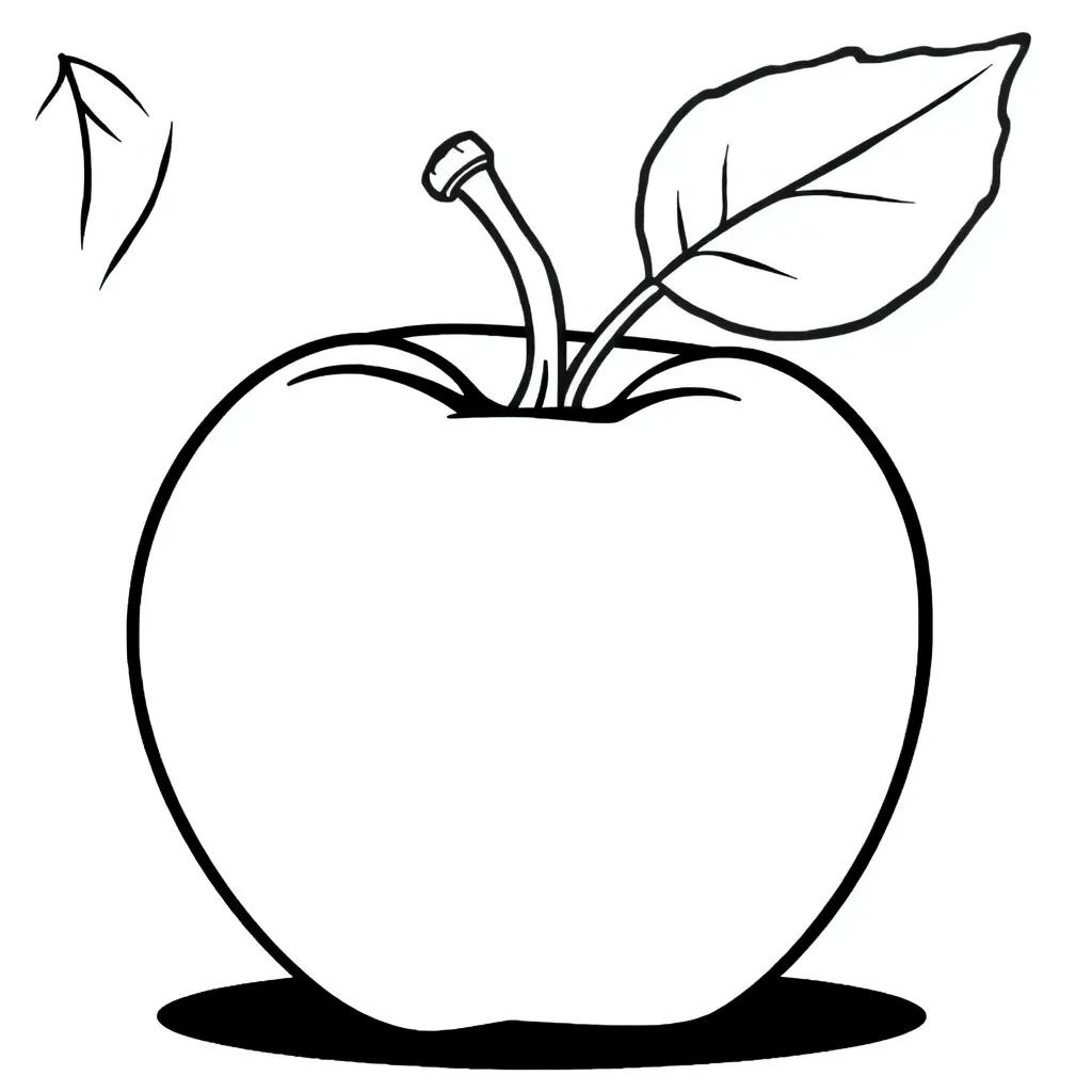 Coloring Page Of An Apple
