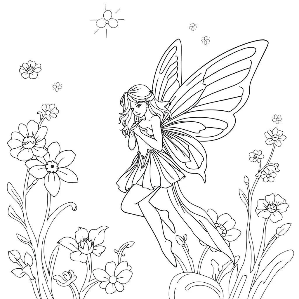Coloring Pages Of Pretty Fairies