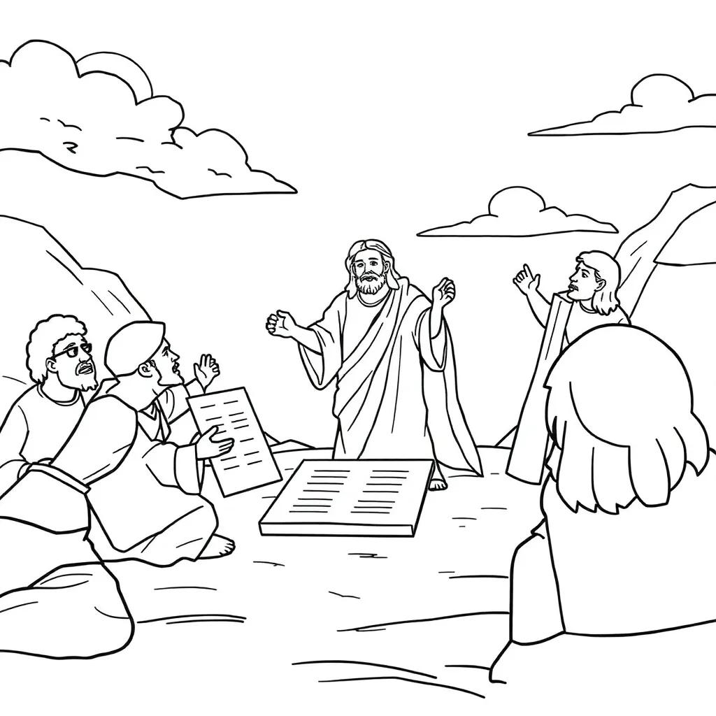 Coloring Pages Moses Ten Commandments