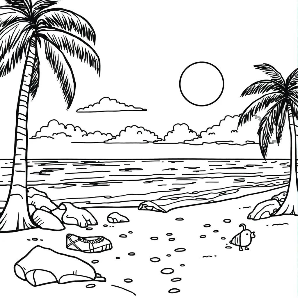 Coloring Pages Of A Beach