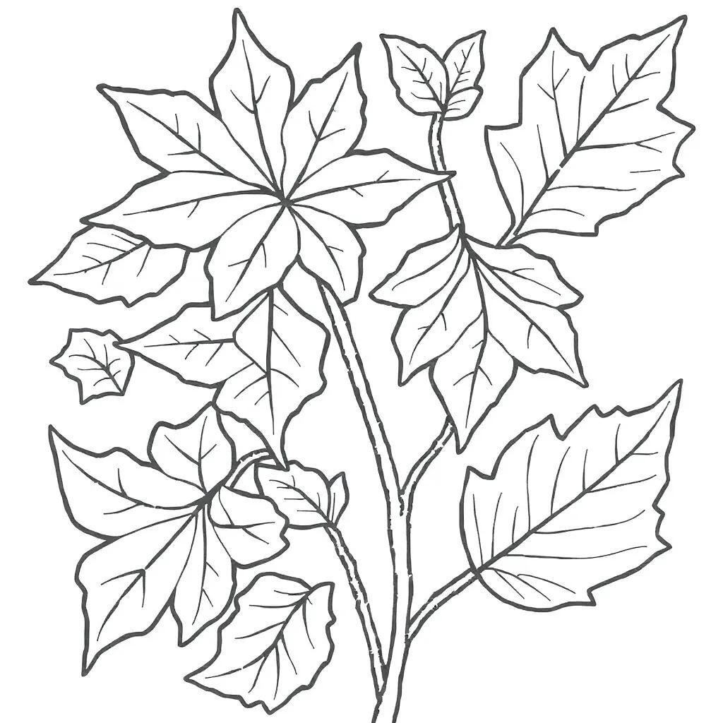 Coloring Pages Leaves Autumn