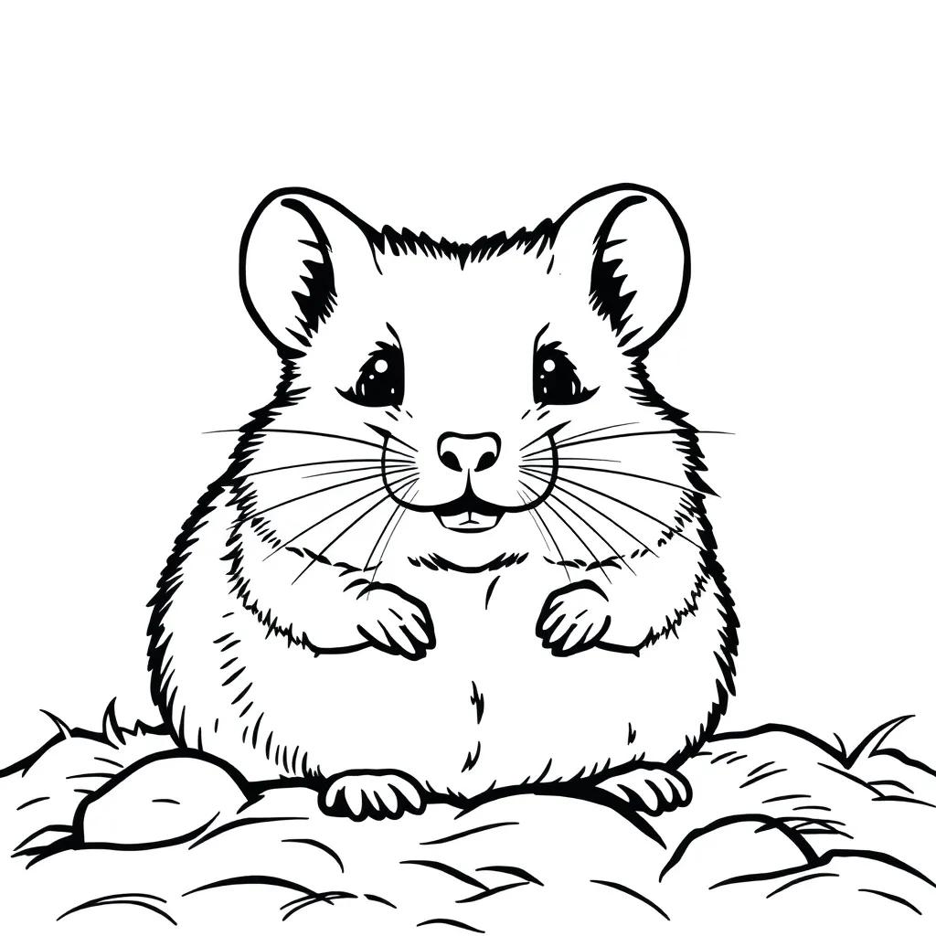 Coloring Pages Of Cute Hamsters