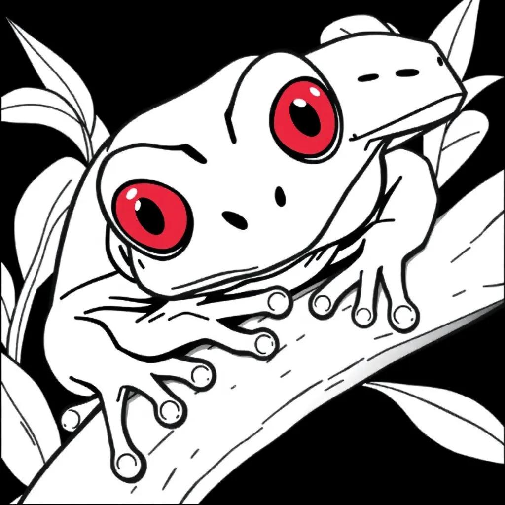 Coloring Pages Of Red Eyed Tree Frogs