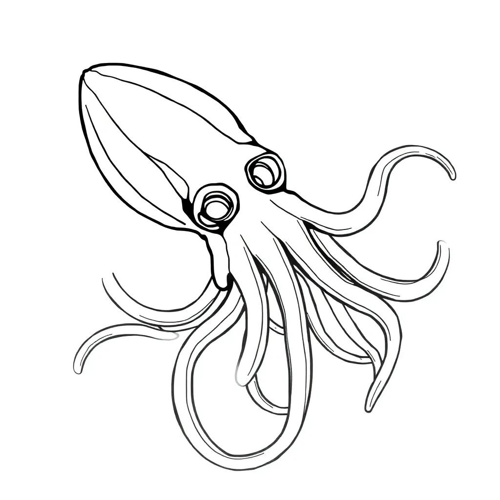 Colossal Squid Coloring Page