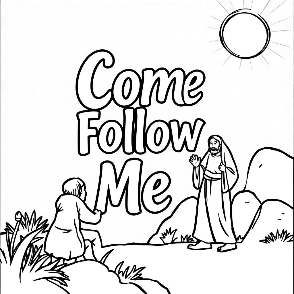 Come Follow Me Coloring Page