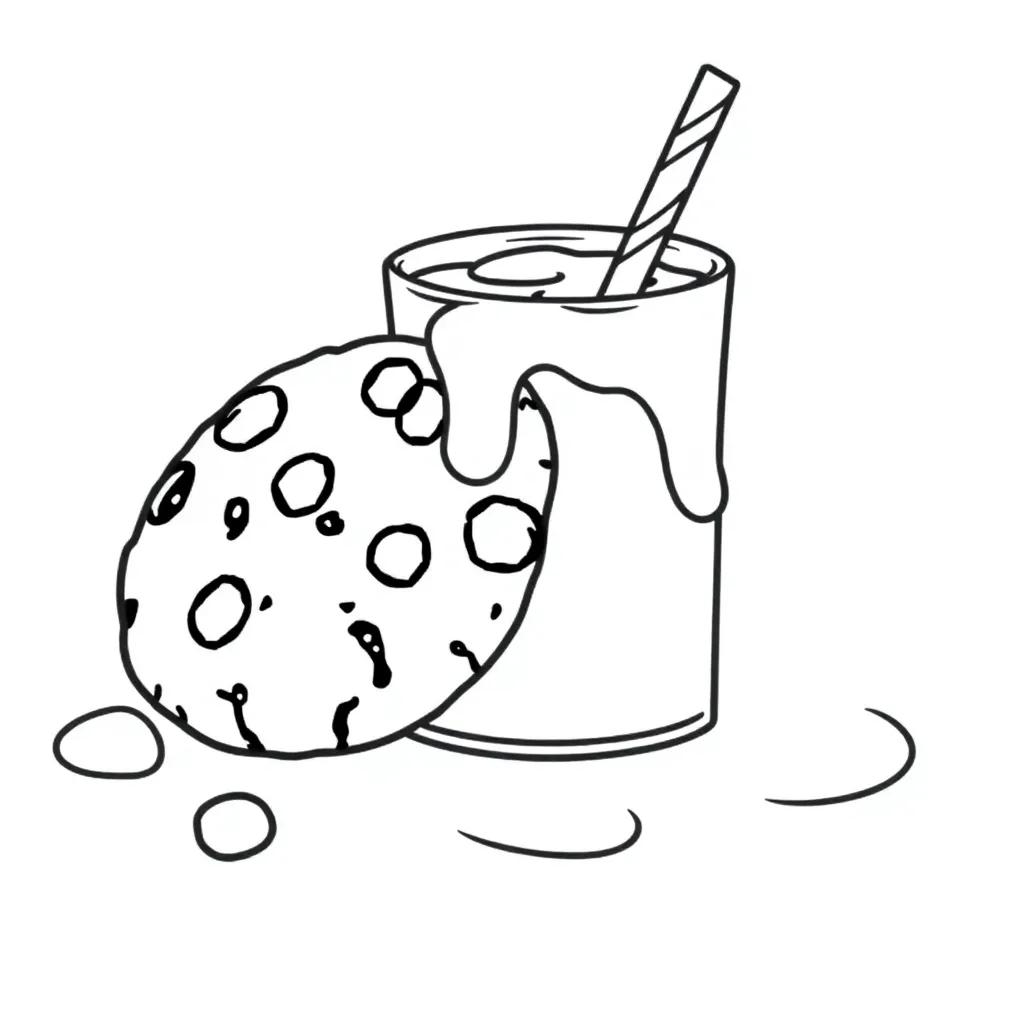 Cookies And Milk Coloring Page