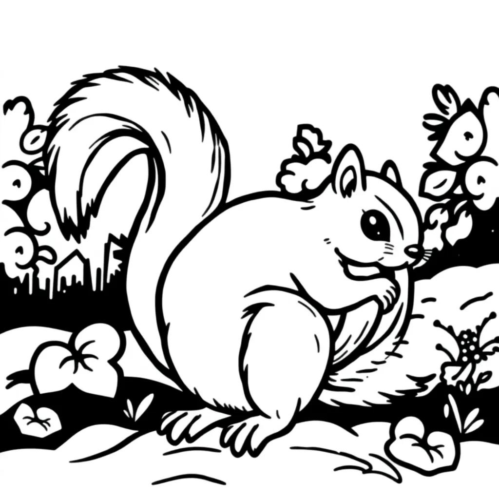 Cute Squirrel Coloring Pages