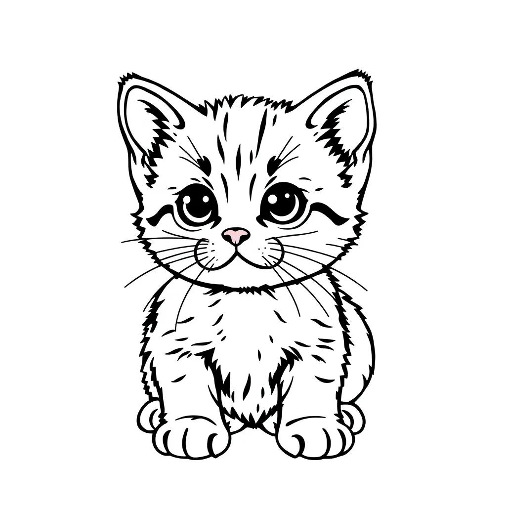 Cute Kitten Coloring Page