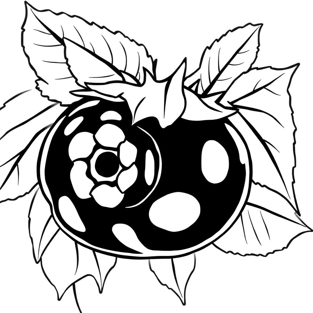 Cute Blueberry Coloring Page