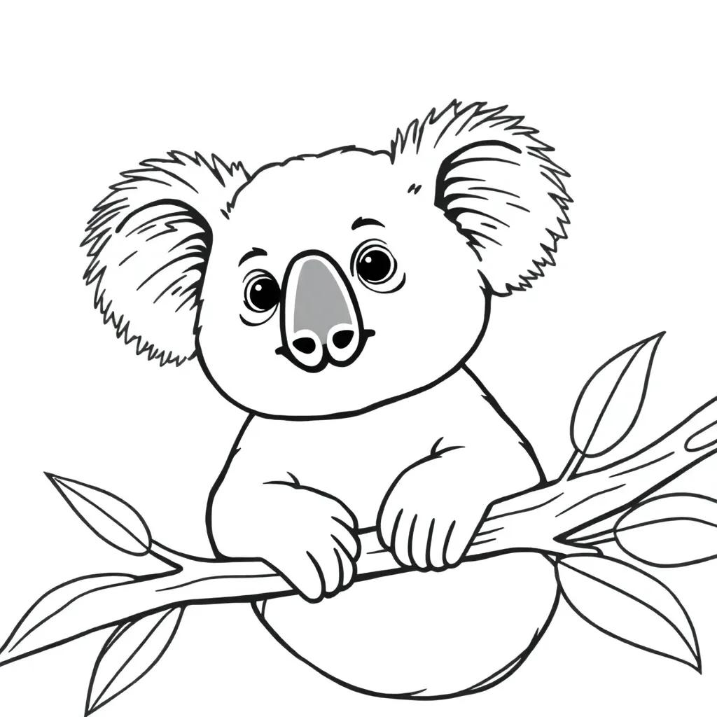 Cute Koala Coloring Page
