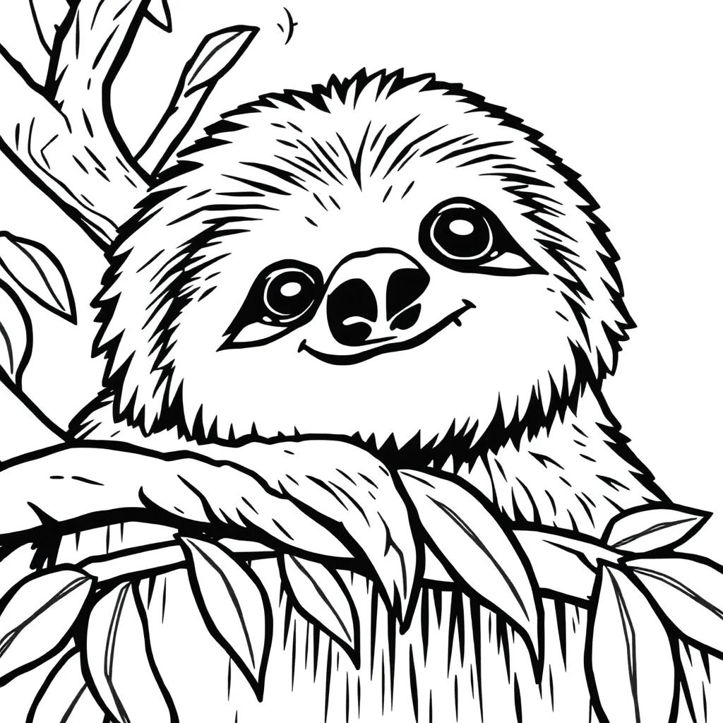 Cute Sloth Coloring Pages
