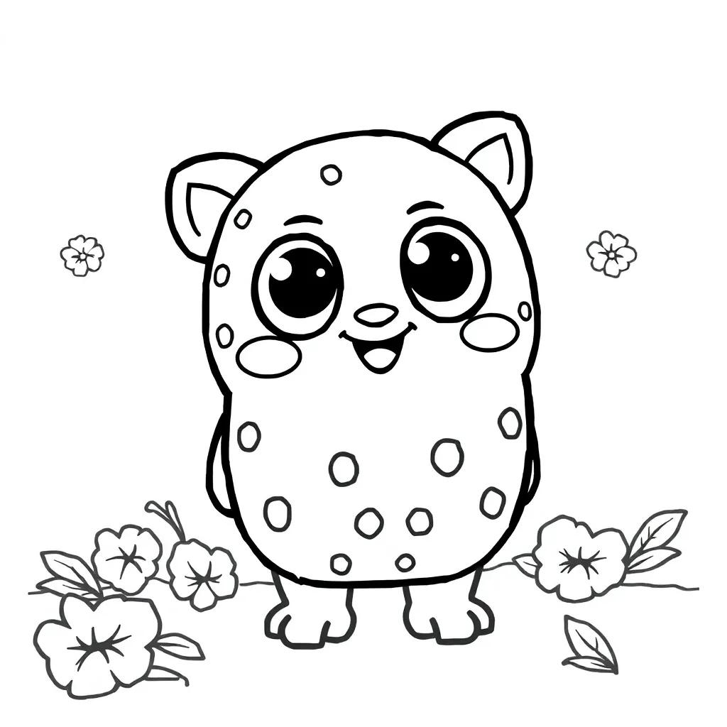 Cute Boba Coloring Page