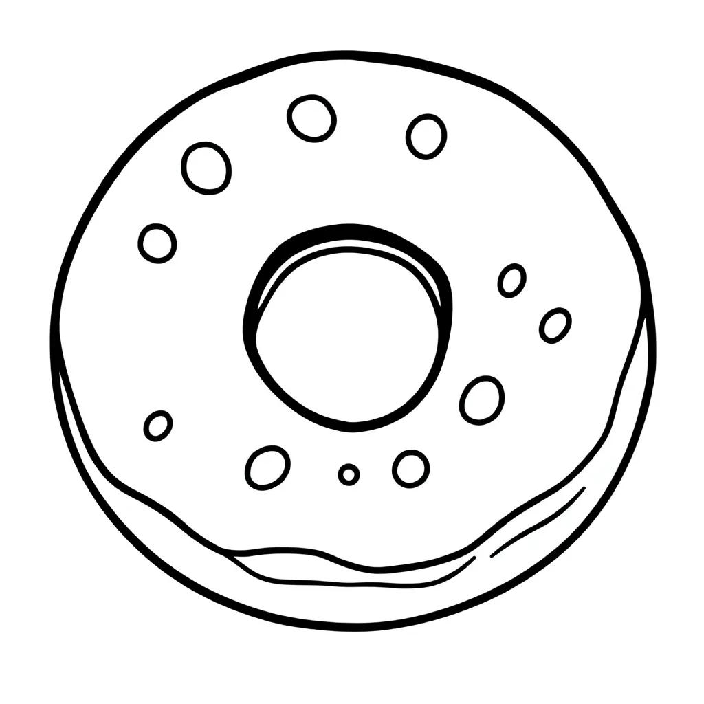 Cute Donut Coloring Page