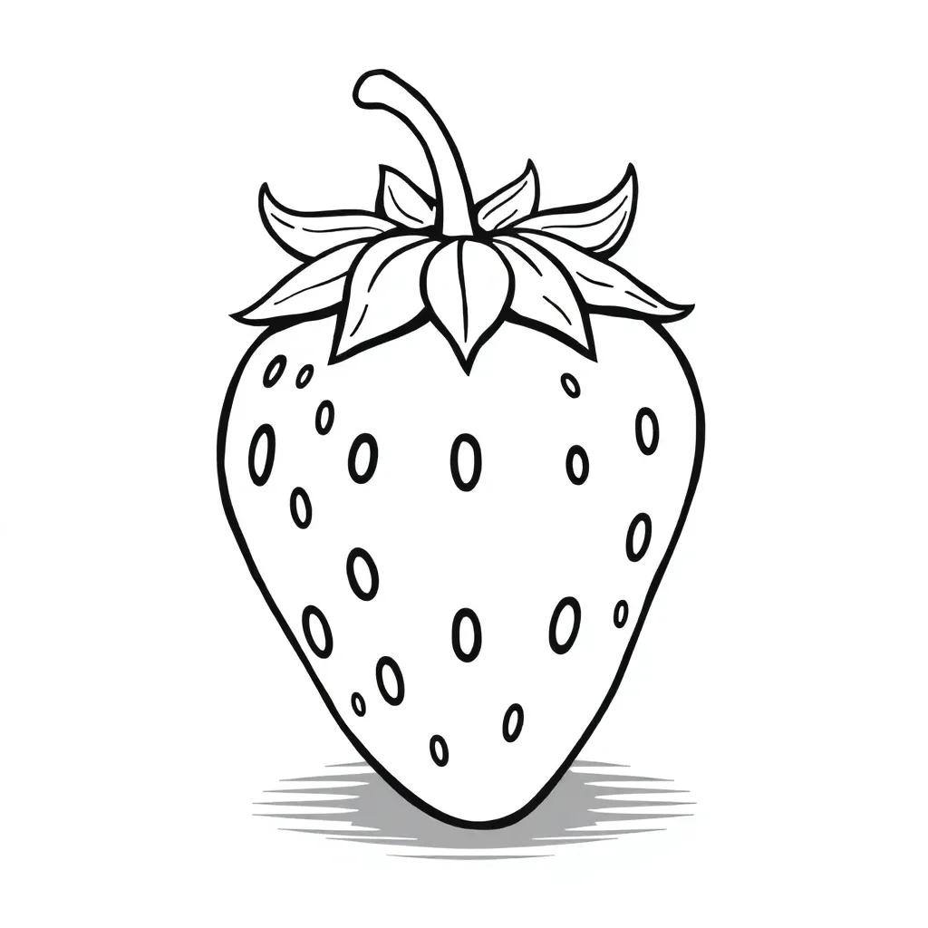 Cute Strawberry Coloring Page