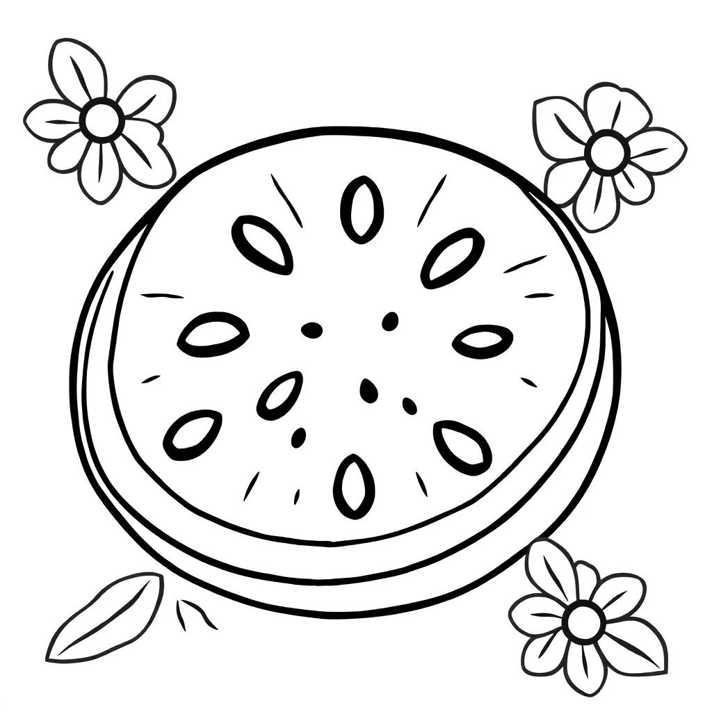 Cute Watermelon Coloring Pages