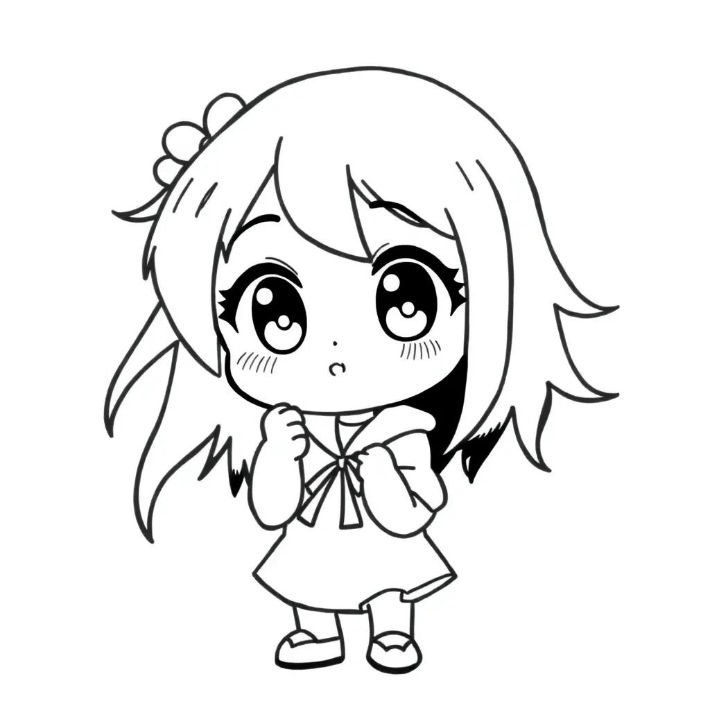 Cute Anime Coloring Page