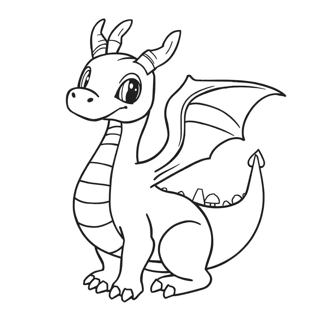 Cute Easy Dragon Coloring Pages