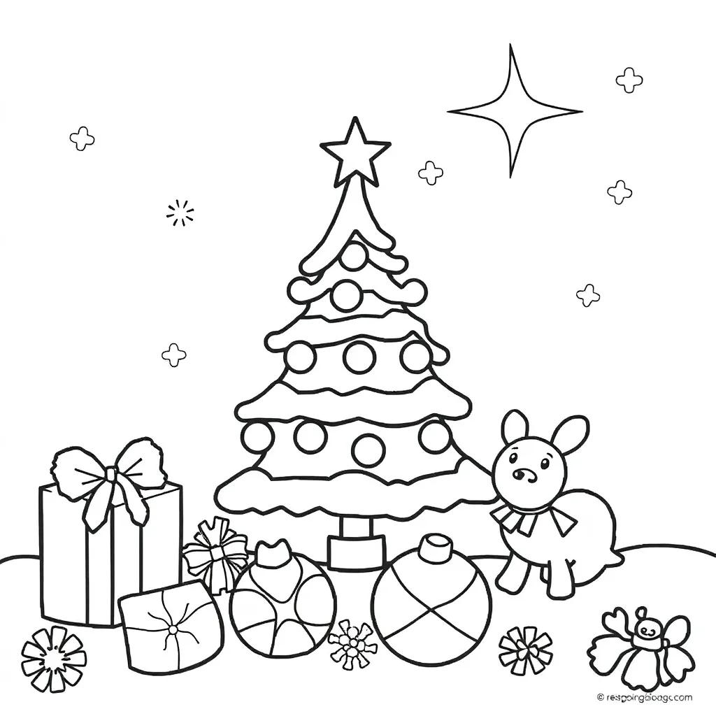 Cute Christmas Coloring Page