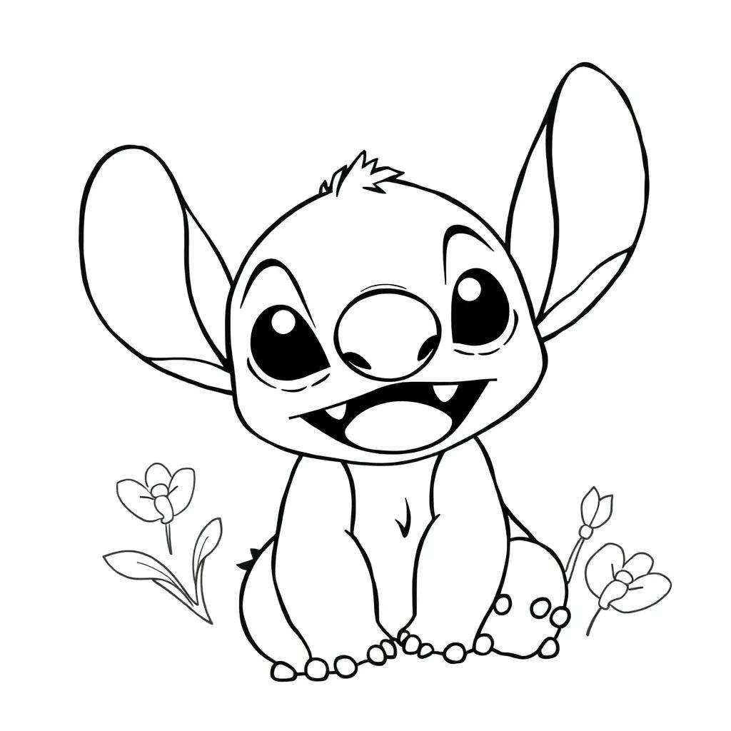 Cute Stitch Coloring Page