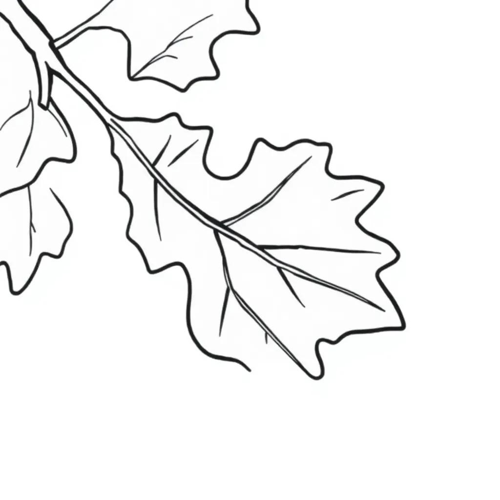 Cute Oak Leaf Coloring Page