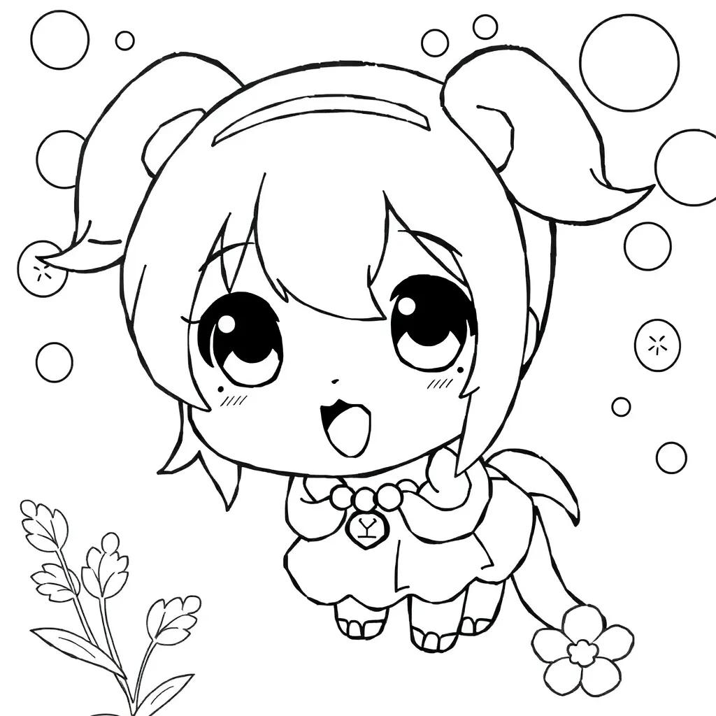 Cute Anime Coloring Pages Easy