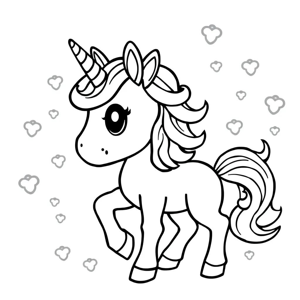Cute Easy Unicorn Coloring Pages