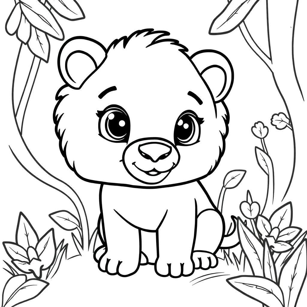 Cute Cartoon Animals Coloring Pages