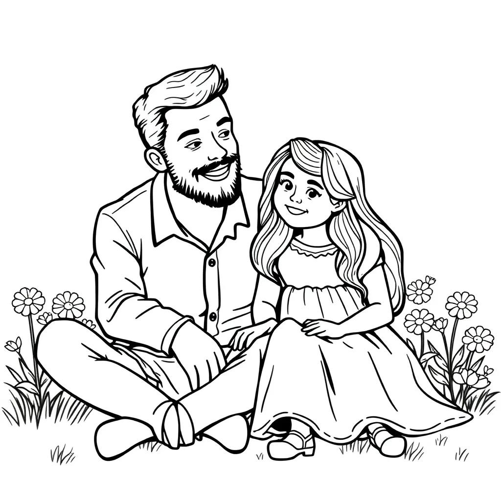 Daddy Daughter Coloring Pages