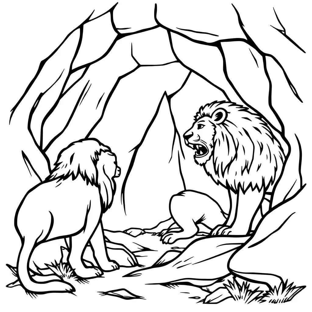 Daniel And The Lions Den Coloring Pages