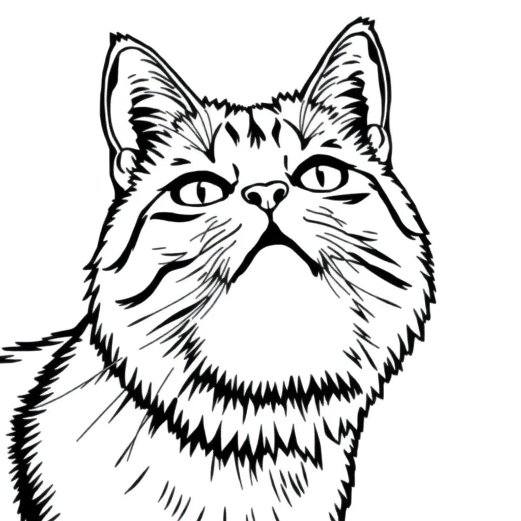 Detailed Cat Coloring Pages