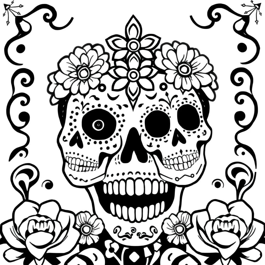 Dia De Los Muertos Printable Coloring Pages
