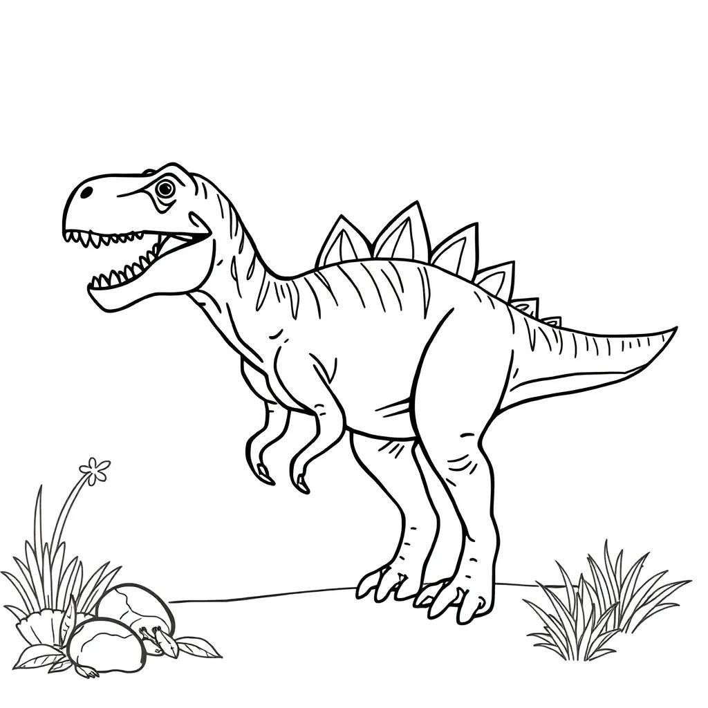 Dinosaur Fossil Coloring Pages
